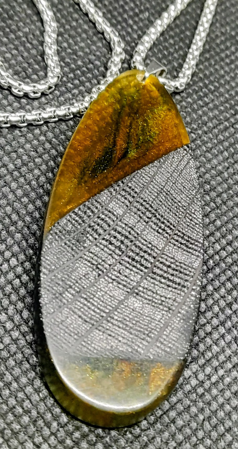 Bog Oak & Resin Oval Pendant