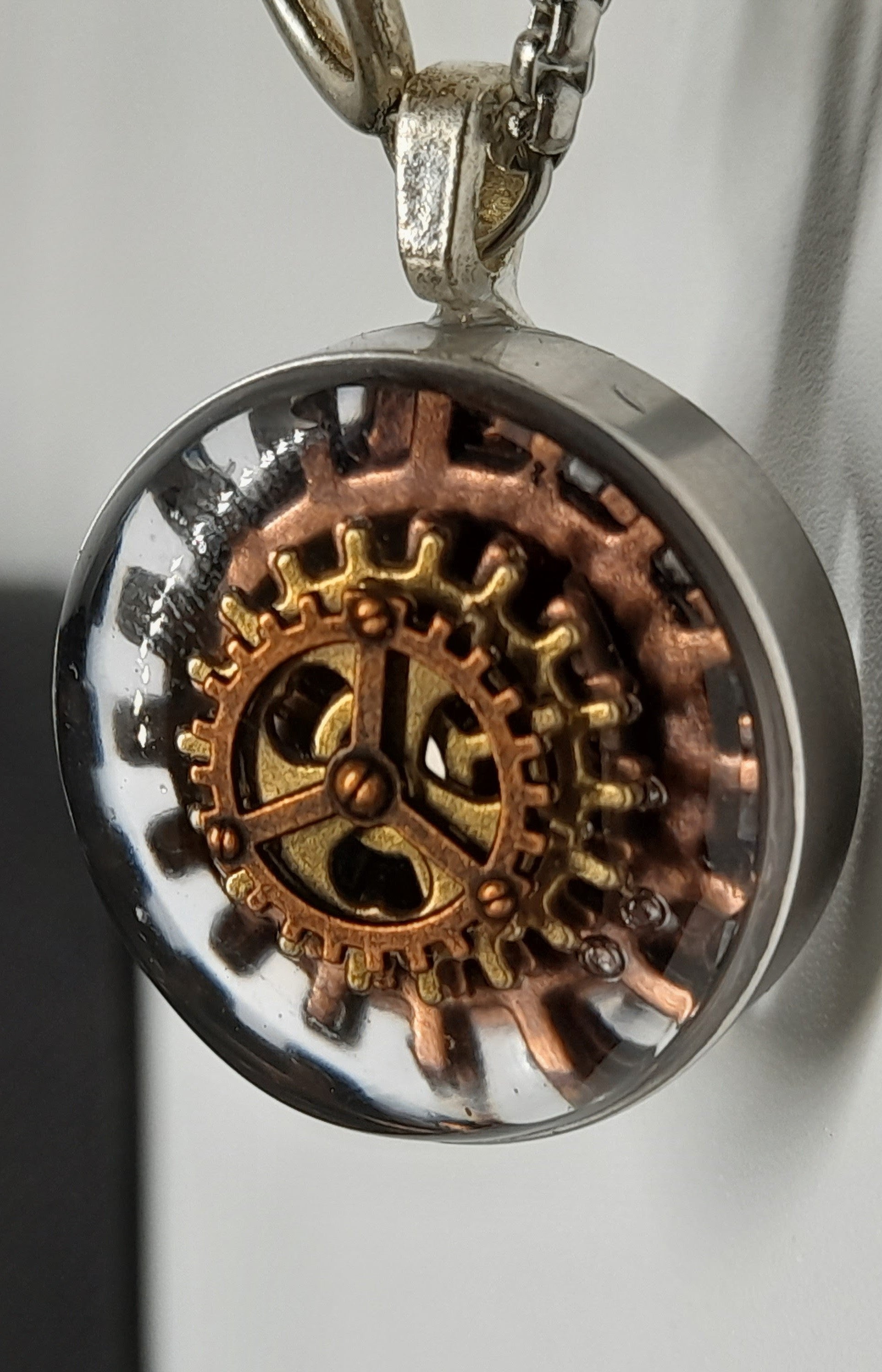 Bronze gear steampunk pendants