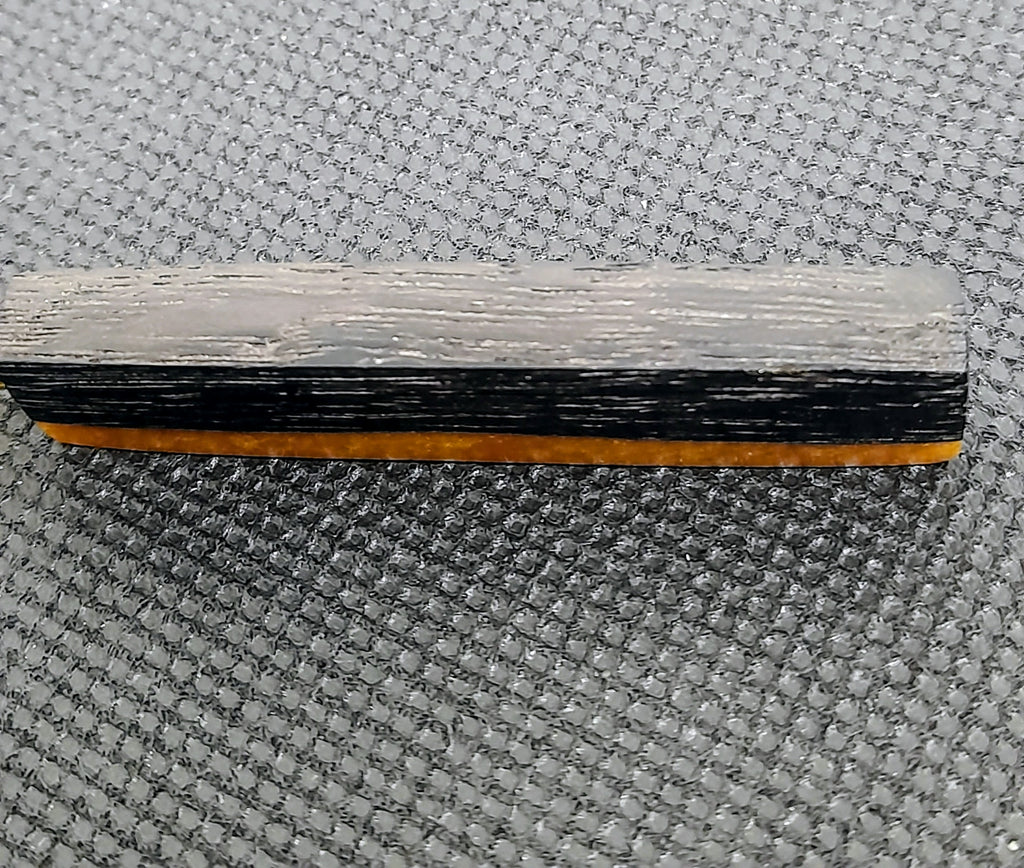 Handmade Irish Bog Oak Bar Pendant – Golden Amber Resin | Gold stainless steel chain