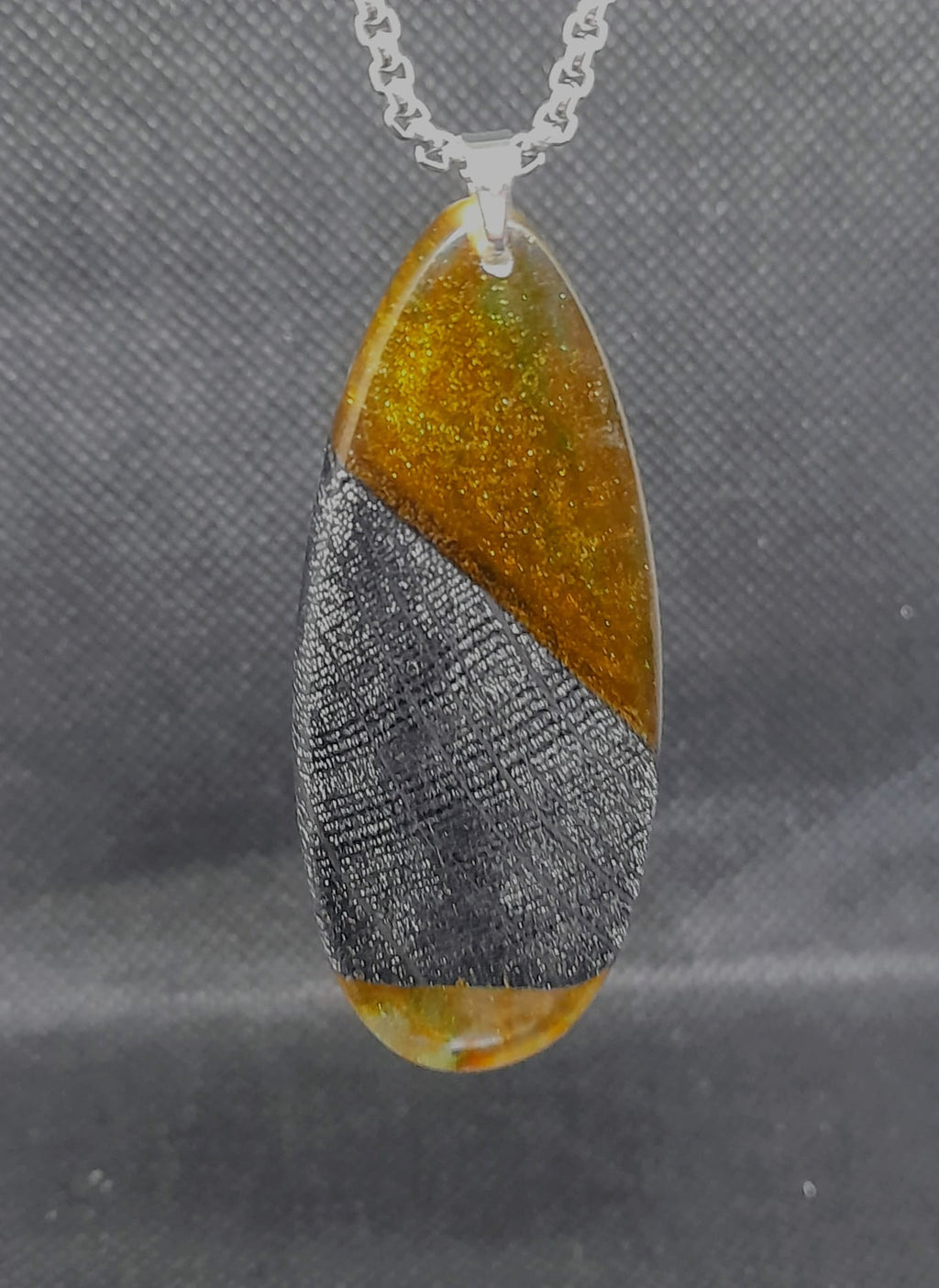 Bog Oak & Resin Oval Pendant